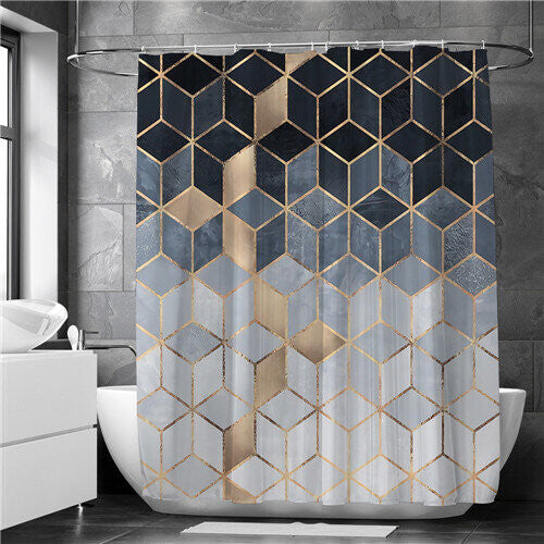 (01, 180*180cm/70.8*70.8in) Marble Shower Curtain 3D