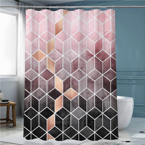 (03, 150*180cm/59*70.8in) Marble Shower Curtain 3D