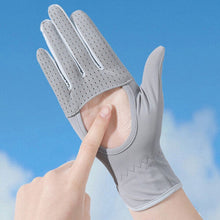 (03) Summer Sunscreen Gloves Women Thin Ice Silk Anti-Ultraviolet Dew Finger Touch Screen Driving Riding Non-Slip Breathable