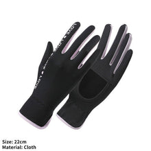 (04) Summer Sunscreen Gloves Women Thin Ice Silk Anti-Ultraviolet Dew Finger Touch Screen Driving Riding Non-Slip Breathable