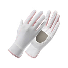 (04) Summer Sunscreen Gloves Women Thin Ice Silk Anti-Ultraviolet Dew Finger Touch Screen Driving Riding Non-Slip Breathable