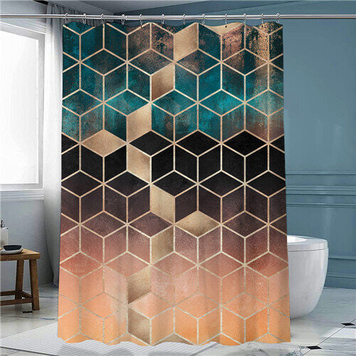 (05, 150*180cm/59*70.8in) Marble Shower Curtain 3D