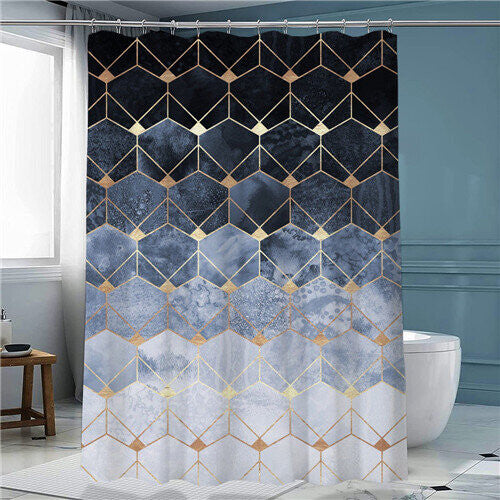 (07, 150*180cm/59*70.8in) Marble Shower Curtain 3D