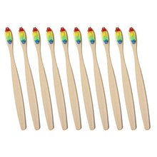 10-20Pcs Bamboo Toothbrush 100% Natural Organic Medium BPA-Free Bristles (10 Pack, Rainbow)