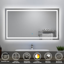 (1000x800mm) LED Bathroom Mirror with 3 Color Light Demister