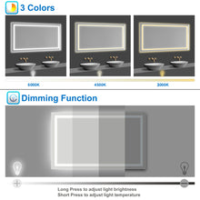 (1000x800mm) LED Bathroom Mirror with 3 Color Light Demister