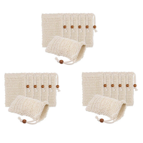 120 Pack Soap Exfoliating Bags,Soap Saver Made Sisal Mesh Soap Bag Bar Soap Bag with Drawstring for Bath & Shower Use