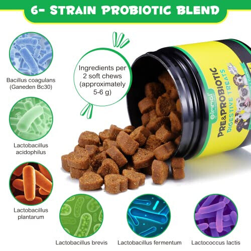 120pcs Probiotics for Dogs,Dog Probiotics for Gut Health,Immunity Health, Seasonal Allergies, Upset Stomach Relief for Small, Medium and Large