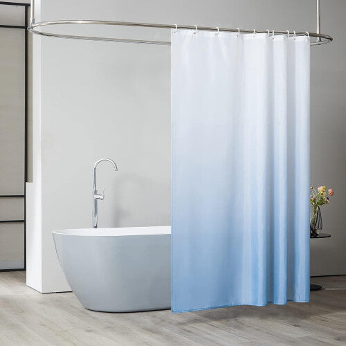 (120x180cm) Gradient Shower Curtain Light Blue Shower Curtains Polyester Waterproof Washable