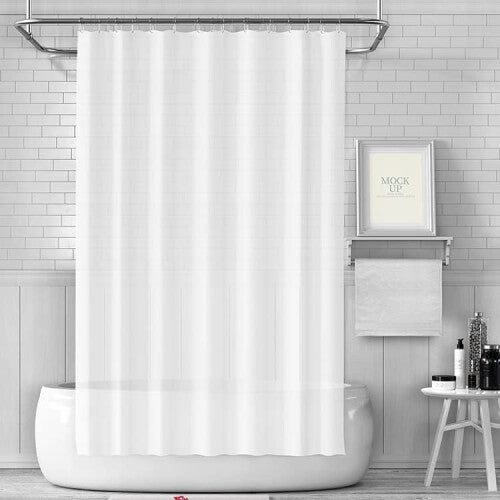 (120x180cm) Plastic Shower Curtain White Bathroom Curtain Waterproof Mouldproof Washable