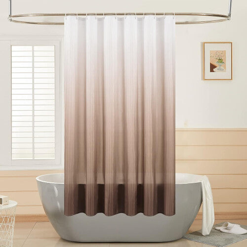 (120x200cm) Brown Shower Curtain Polyester Bath Curtain Gradient Waterproof Washable