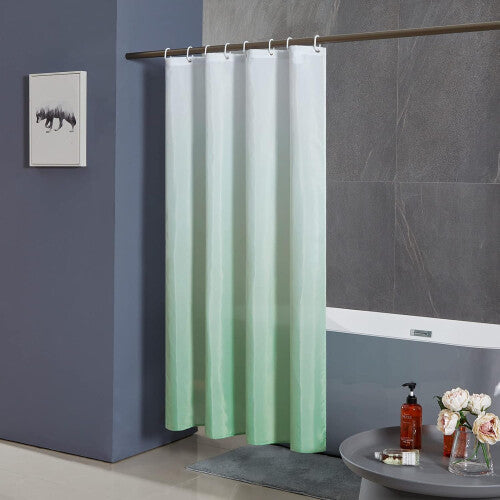 (120x200cm) Green Shower Curtain Polyester Bath Curtain Gradient Waterproof Washable