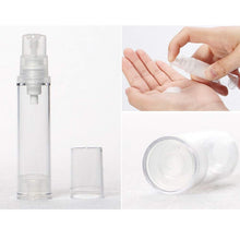 12Pcs 15ML Empty Refillable Cosmetic Containers Cream Lotion Bottles Portable Clear Plastic Airless Vacuum Pump Bottle Sample Packing Toiletries