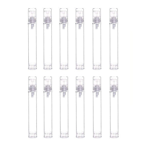 12Pcs 15ML Empty Refillable Cosmetic Containers Cream Lotion Bottles Portable Clear Plastic Airless Vacuum Pump Bottle Sample Packing Toiletries