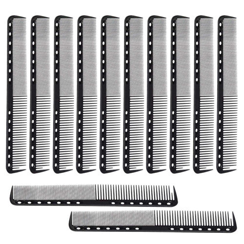 12PCS Professional Hair Combs Carbon Heat Resistant Barber Comb Anti-Static Pro Salon Fine Cutting Comb