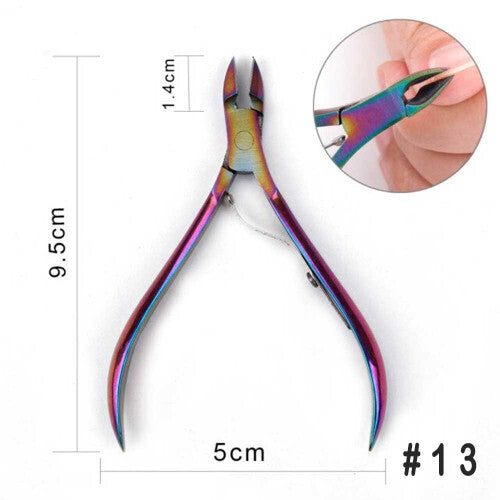 (#13) Rainbow Manicure Nail Metal Stainless Steel Tool