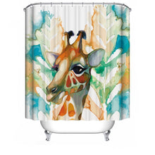 1/3/4 Pcs Giraffe Waterproof Bathroom Shower Curtain Toilet Cover Mat Nonslip Rug Set Bath accessories