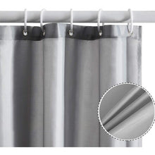 (150x180cm) Grey  Shower Curtain Waterproof Mildew Resistant Bathroom Curtains with Plastic Hooks