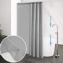 (150x180cm) Grey  Shower Curtain Waterproof Mildew Resistant Bathroom Curtains with Plastic Hooks