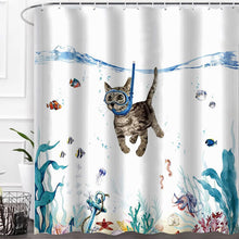 (150x180cm) Shower Curtain Polyester Bathroom Curtains Anti Mould Waterproof with Hooks