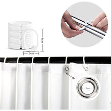 (150x180cm) Shower Curtain Polyester Bathroom Curtains Anti Mould Waterproof with Hooks