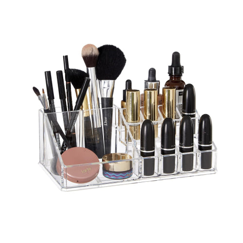 16 Compartment Cosmetics Organiser, Clear