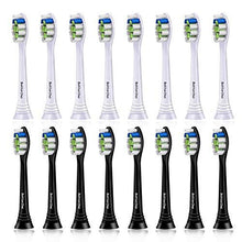 16 Pack Replacement Toothbrush Heads Compatible with Philips Sonicare Electric Toothbrush 8er White 8er Black