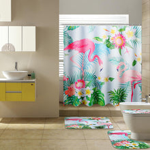 180x180cm 4pc Colorful Flamingo Shower Curtain Non-Slip Rug Lid Toilet Cover Bath Mat Mildewproof Waterproof bathroom rugs Set