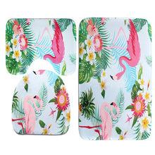 180x180cm 4pc Colorful Flamingo Shower Curtain Non-Slip Rug Lid Toilet Cover Bath Mat Mildewproof Waterproof bathroom rugs Set