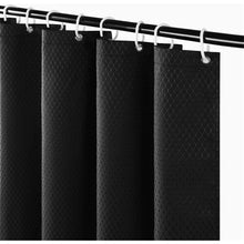 (180x180cm) Black Waffle Shower Curtain Polyester Shower Curtains for Bathroom Waterproof