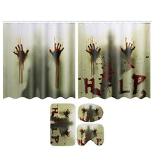 180x180cm Bloody Hands Bathroom Waterproof Shower Curtain Non-slip Mats Bath Carpets Toilet Cover Floor Mat Halloween Gift