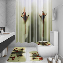 180x180cm Bloody Hands Bathroom Waterproof Shower Curtain Non-slip Mats Bath Carpets Toilet Cover Floor Mat Halloween Gift