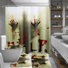 180x180cm Bloody Hands Bathroom Waterproof Shower Curtain Non-slip Mats Bath Carpets Toilet Cover Floor Mat Halloween Gift