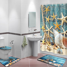 180x180CM Sea Startfish Shower Curtain Conch Digital Printing Waterproof Polyester Shower Curtain