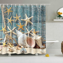 180x180CM Sea Startfish Shower Curtain Conch Digital Printing Waterproof Polyester Shower Curtain