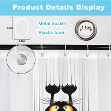 180x198cm Black Cat with Paws Shower Curtain Cute Funny Cat Kitty Bath Curtain White Background Polyester Bathtub Curtain for Bathroom with Hooks