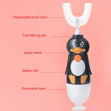 (2-5 Years) Kids Cartoon Duck Electric U Shaped Toothbrush, 360 Automatic Waterproof Brush Children Oral Cleaning