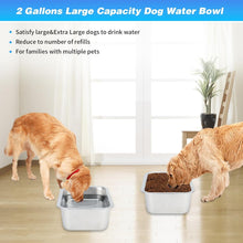 2 Gallons Extra Large Dog Water Bowl for Large Dogs, Durable Stainless Steel Dog Bowl for Dogs, High Capacity Dog Water and Food Bowls 2 Pack