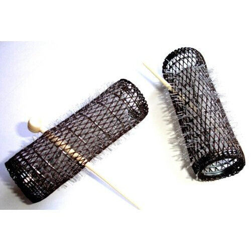 2 Pack HAIR STYLING BRUSH ROLLERS & PINS Hair Curlers 7/8" x 3" Bristles (12 Rollers)