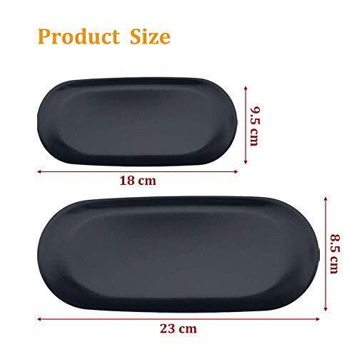 2 Pack Stainless Steel Tray Metal Oval Serving Tray Storage Jewelry Tray Organizer Trays Dish Plate for Bathroom Vanity Dressers Holder for Towel