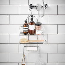 2 Tier Hanging Shower Caddy Organiser - Chrome