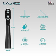 2 x Black Osonic Electric Replacement Brush Heads with Soft Bristles Ideal for Adults and Children Recommended by Dentists Worldwide