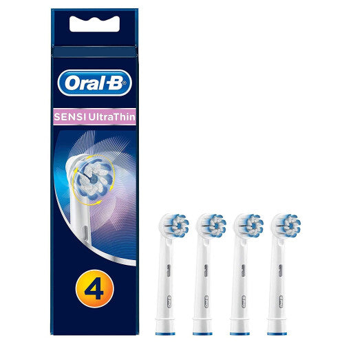 2 x Oral B Sensi Ultrathin Replacement Electric Toothbrush Heads Pack Of 4 - White