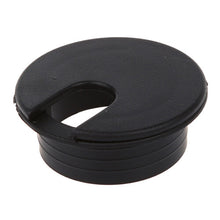 20 Pcs 35mm Black Cable Grommet Cable Outlet Desk Table Wire