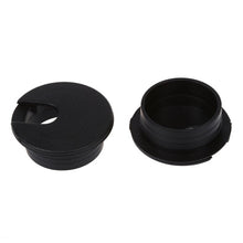 20 Pcs 35mm Black Cable Grommet Cable Outlet Desk Table Wire