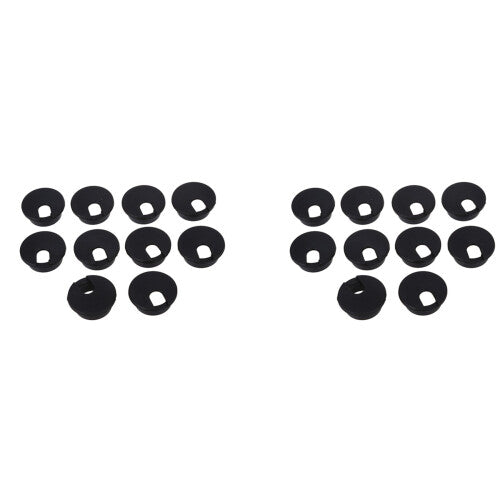 20 Pcs 35mm Black Cable Grommet Cable Outlet Desk Table Wire