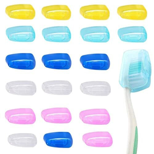 20 Pcs Portable Toothbrush Head Cover Case for Travel Hiking Camping Toothbrush Box Brush Cap Case for Home Travel Outdoor Camping Hiking Busines