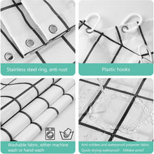 (200x180cm) Waterproof Shower Curtain Resistant Antibacterial Bathroom Curtain with Hooks Mildew