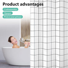 (200x180cm) Waterproof Shower Curtain Resistant Antibacterial Bathroom Curtain with Hooks Mildew