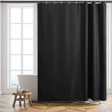 (200x220cm) Black Waffle Shower Curtain Polyester Shower Curtains for Bathroom Waterproof